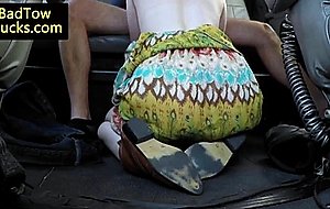 Ginger amateur facefucked to pay tow fine