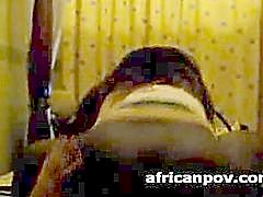 Big black ass African freak Jennifer in amateur pov