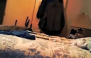 Slutty teen masturbates on bed