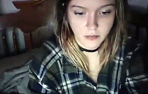 Young teen flashes huge tits