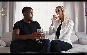 Blonde milf brandi love sucking the huge black prick