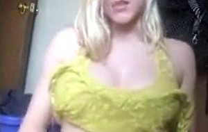 Cute blonde perfume titty fuck