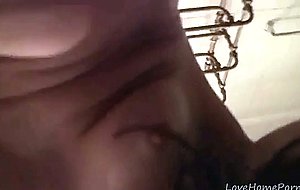 Desirable busty babe records her pussy up close