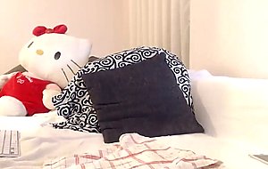 Attractive Cleanshaven Blackhaired Makes Herself Squirt