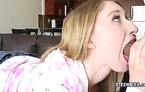 Teenie riley reynolds filled with jizz