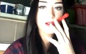 Blonde euro smoking cock and cigarette