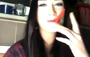 Blonde euro smoking cock and cigarette