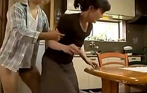 Japanese mother gets it at home