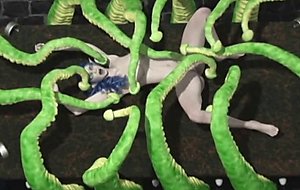 3D Girls Wrecked by Scary Tentacles!