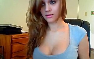 Amateur beauty gives honey striptease on webcam