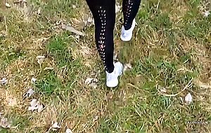 German blonde with beautiful clit gets fucked outdoors