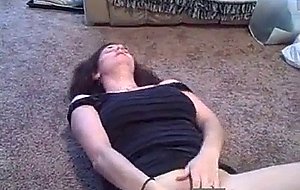 Hairy milf fucks a huge toy
