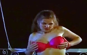 cute brunette giving titjob outdoor and get boobs creamed