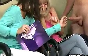 Salon Girls Play With Cock