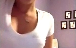 Pretty girl teasing at home
