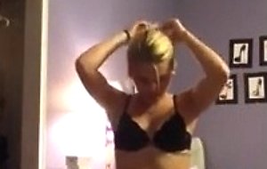 Pretty girl teasing at home