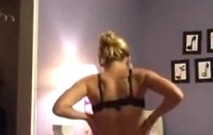 Pretty girl teasing at home