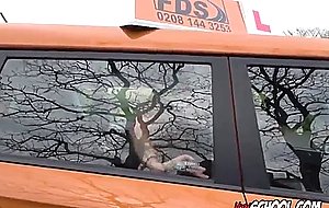 Driving examiner vibrator fucks her student