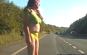 Shemale prostitute walking the street