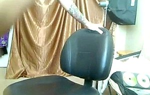 Tatted up asian teen on webcam