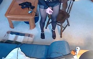 Cd has sweet legs cums solo