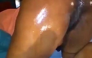 Fucking a big oiled mature latina ass