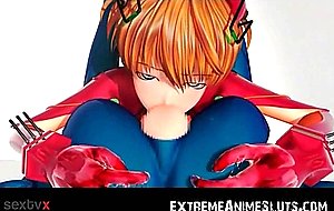 3D Robot Girl Swallows Cum!