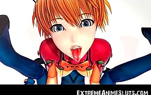 3D Robot Girl Swallows Cum!