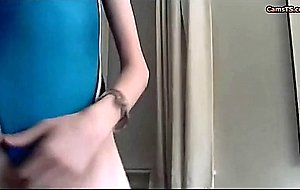 Tranny is jerking her fem dick