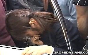 Girl in school uniform public orgasm