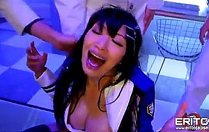 Busty japanese hottie bukkake in space