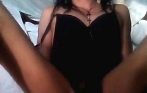 Taniax riding big vibrator