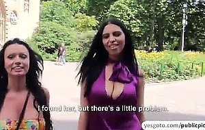 Two amateurs gets picked up and paid for sex in public