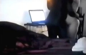 Bbw fucking her black bull on webcam 