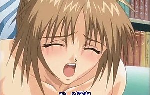 Hentai cutie with panties gets wet