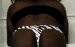 Crossdresser ebony shows her body