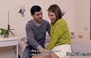 Shy little virgin stripped and tit sucked