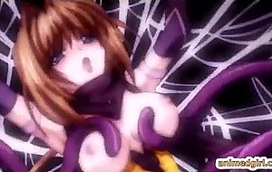 Trapped hentai in spidernet and honey fucked by shemale a