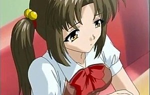 Tied up hentai teen gets toyed