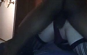 Interracial homemade act with a crossdresser