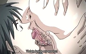 Massive tits hentai babe showing her pussy