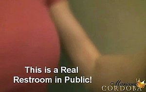 Mariana masturbates in the bathroom