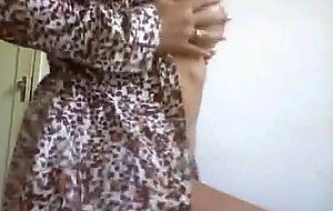 Hot girl with back tattoo teases