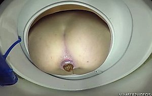 Little teen with a huge turd