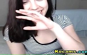 Brunette with big tits has a toy as