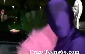 Teen girl fucked on car at rave party