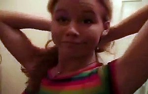 Nice rainbow shirt on honey blonde
