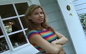 Nice rainbow shirt on honey blonde