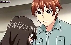 Busty anime milf doing bj
