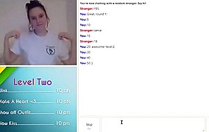 Omegle teen plays game 